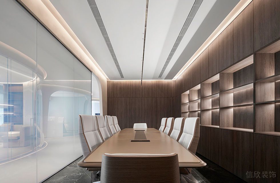深圳南山區(qū)西麗街道天瓏大廈現(xiàn)代輕奢風(fēng)格辦公室裝修設(shè)計風(fēng)格 會議室
