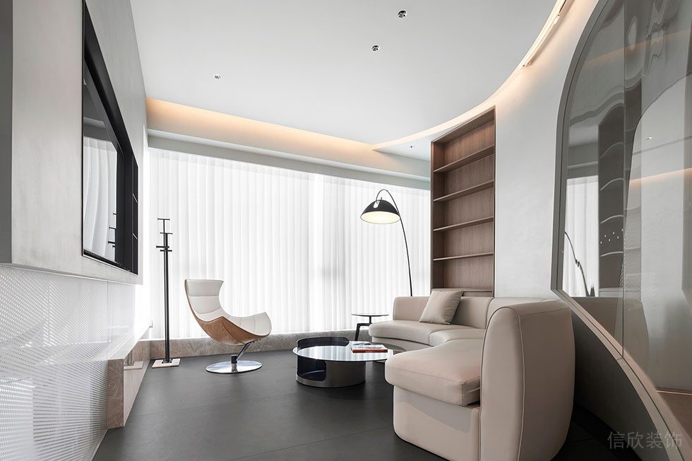 深圳南山區(qū)西麗街道天瓏大廈現(xiàn)代輕奢風(fēng)格辦公室裝修設(shè)計風(fēng)格 休息區(qū) (2)