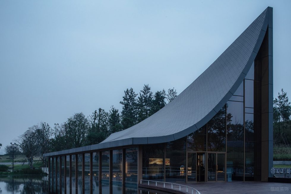 深圳市福田區新洲中式風書店裝修設計實景效果圖-戶外船型頂 深圳市福田區新洲中式風書店裝修設計實景效果圖-戶外船型頂