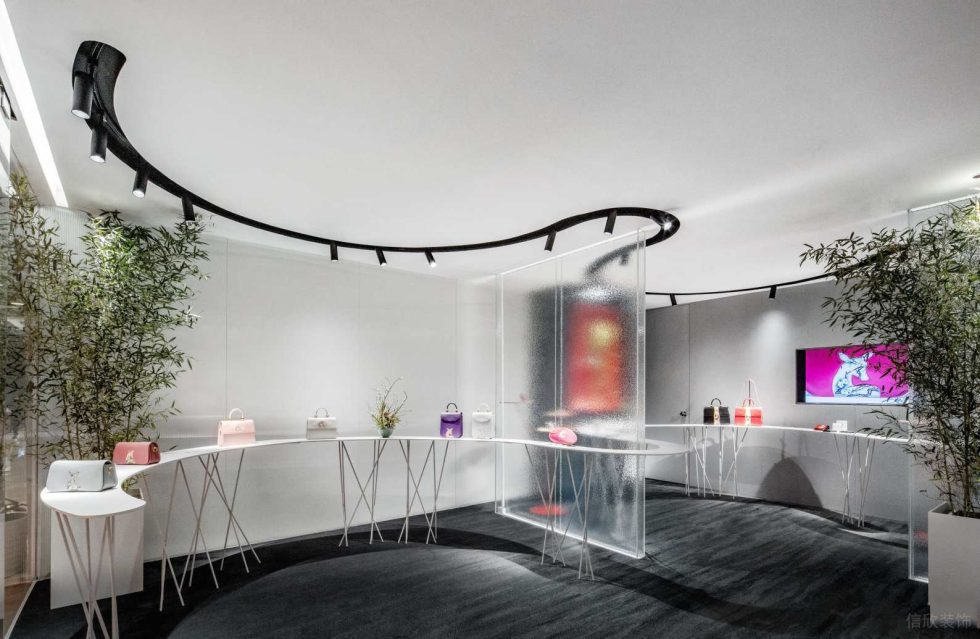 深圳市福田中心區現代風皮革藝術形象店裝修設計-半圓弧藝術展臺 深圳市福田中心區現代風皮革藝術形象店裝修設計-半圓弧藝術展臺