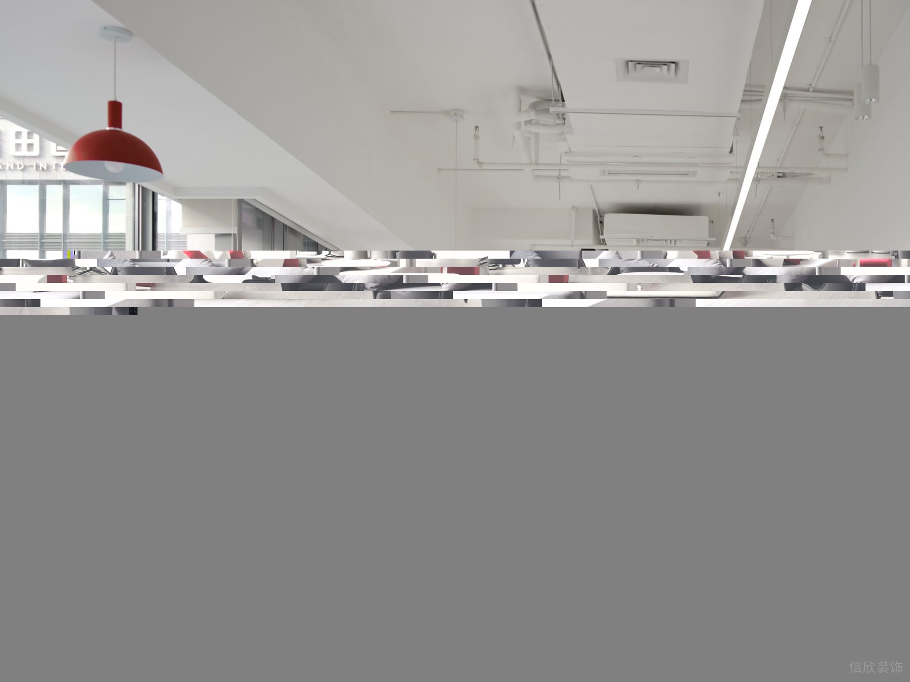 深圳市南山區(qū)華僑城大廈白色調(diào)極簡(jiǎn)主義風(fēng)格辦公室裝修設(shè)計(jì)案例 沙發(fā)休息區(qū)