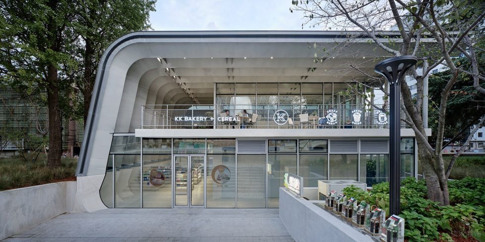 深圳市南山區南油中石化加油站實景效果圖-零售商店正立面