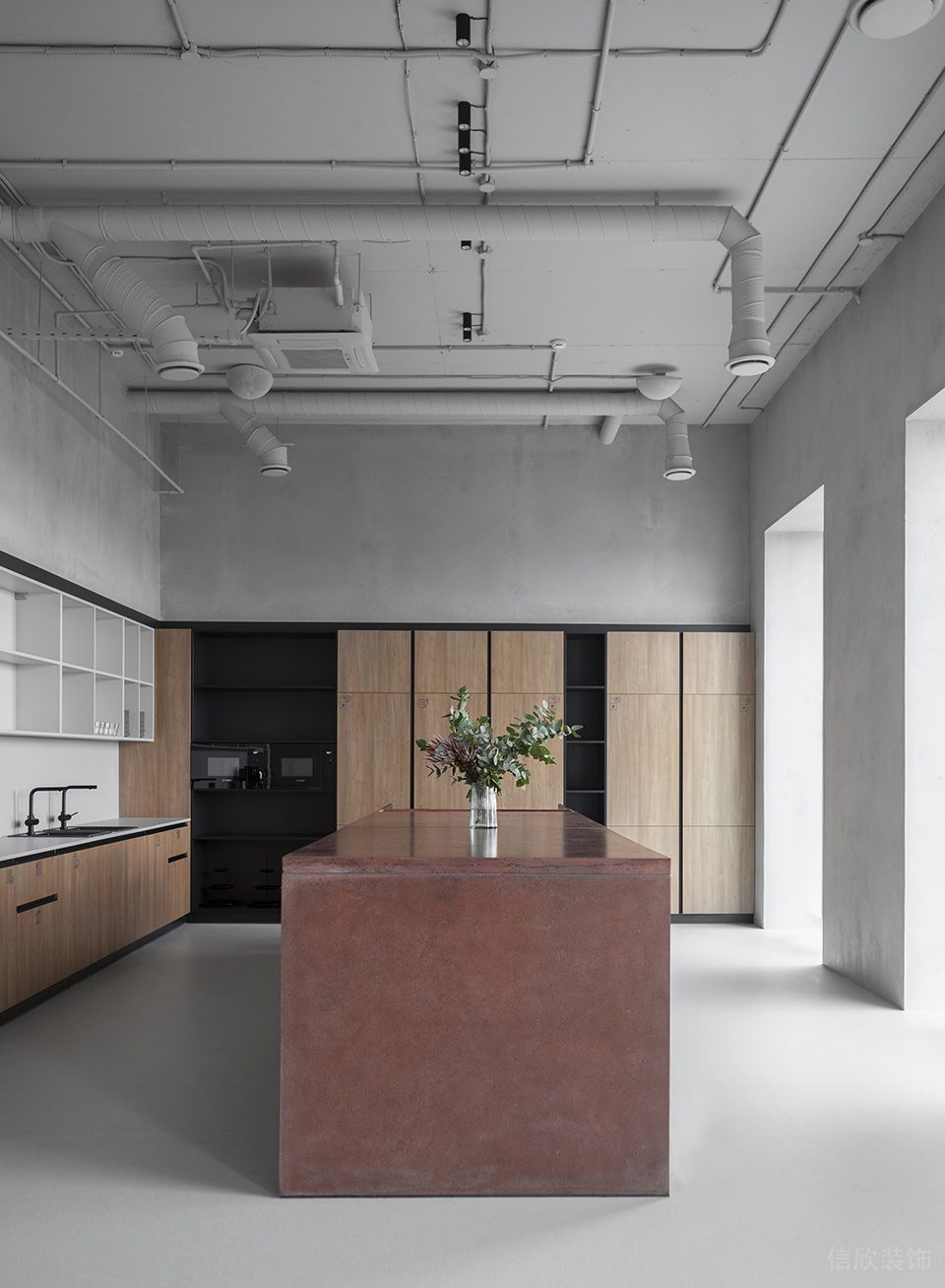 深圳市南山區(qū)訊美科技廣場現(xiàn)代工業(yè)風辦公室裝修設(shè)計方案 茶水間