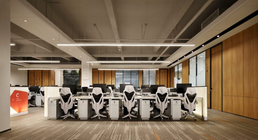 萬(wàn)科濱海云中心現(xiàn)代混搭風(fēng)辦公室裝修案例 公共辦公區(qū)