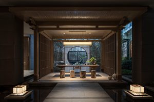 新中式風(fēng)中餐廳卡座品茶區(qū)裝修設(shè)計