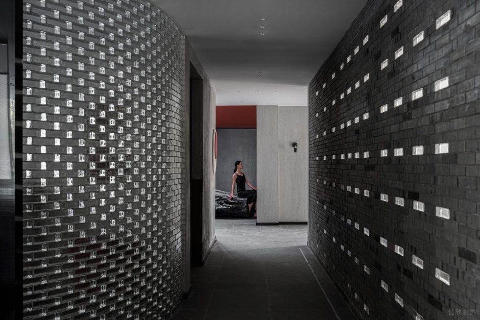 工業(yè)極簡風(fēng)酒廳過道水泥玻璃磚裝修設(shè)計圖