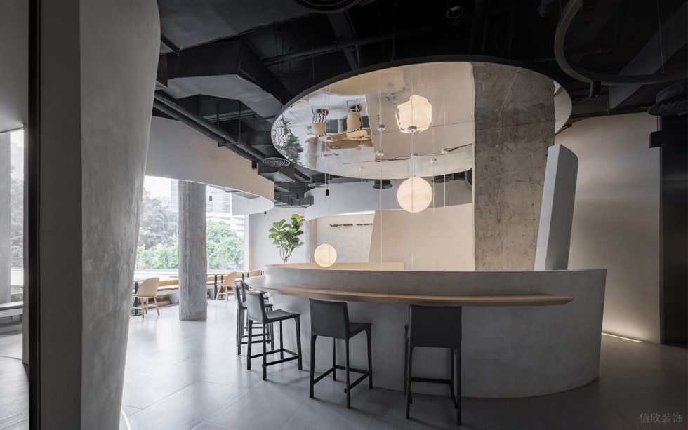 工業(yè)簡約風(fēng)咖啡店邊座卡座全景裝修設(shè)計(jì)