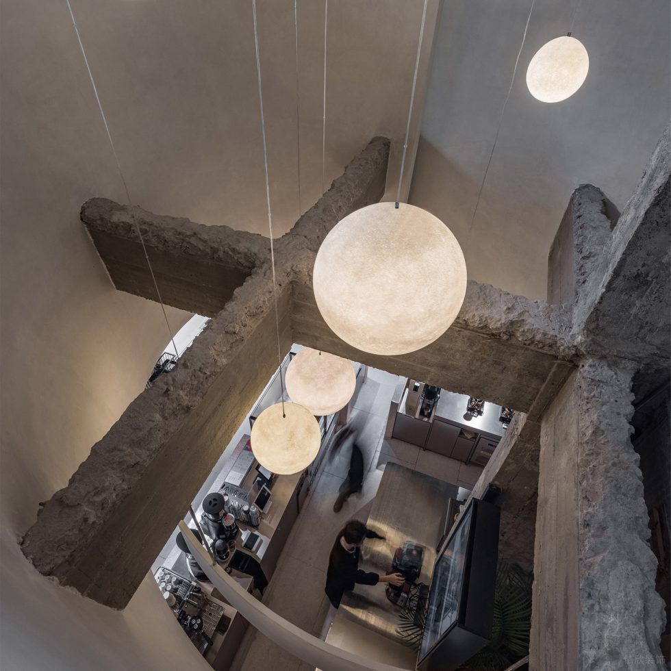 工業(yè)簡約風(fēng)咖啡店挑高水泥吊頂裝修設(shè)計(jì)