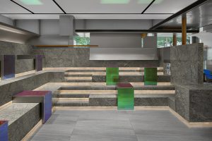 工業(yè)簡(jiǎn)約風(fēng)飲品店大理石紋地磚階級(jí)就座區(qū)裝修設(shè)計(jì)