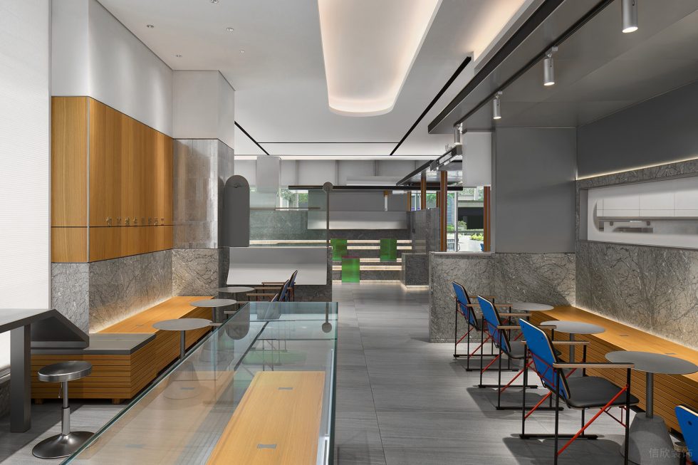 工業簡約風飲品店座位分部風格裝修設計