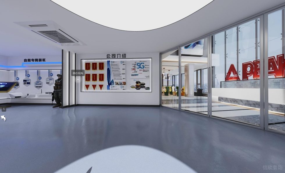 現(xiàn)代風(fēng)格慧明捷科技公司展廳企業(yè)文化墻裝修設(shè)計(jì)
