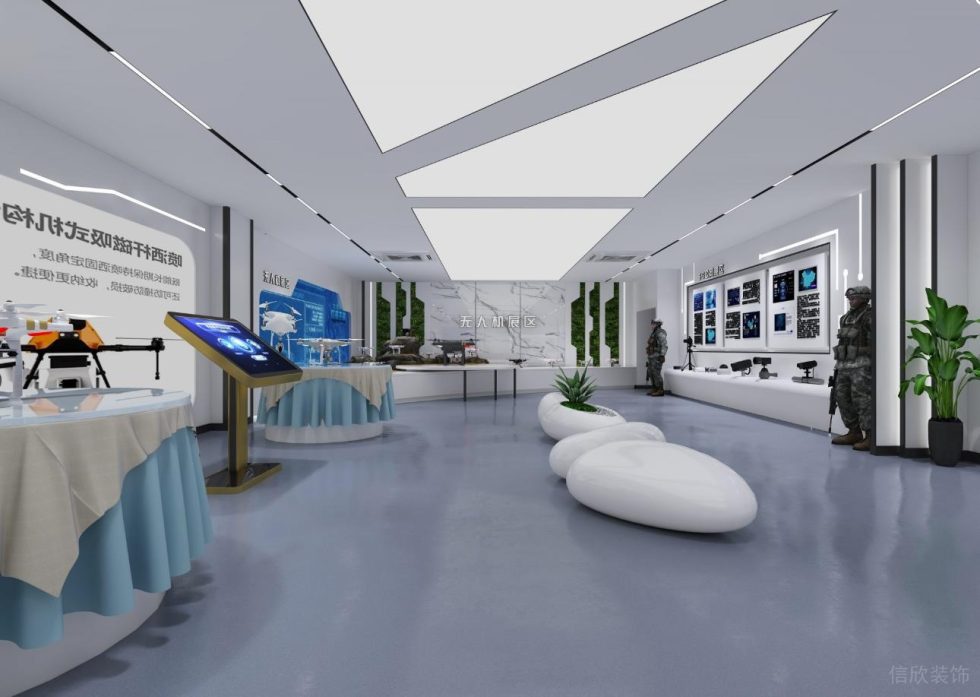 現(xiàn)代風(fēng)格慧明捷科技公司展廳無(wú)人機(jī)展區(qū)裝修設(shè)計(jì)