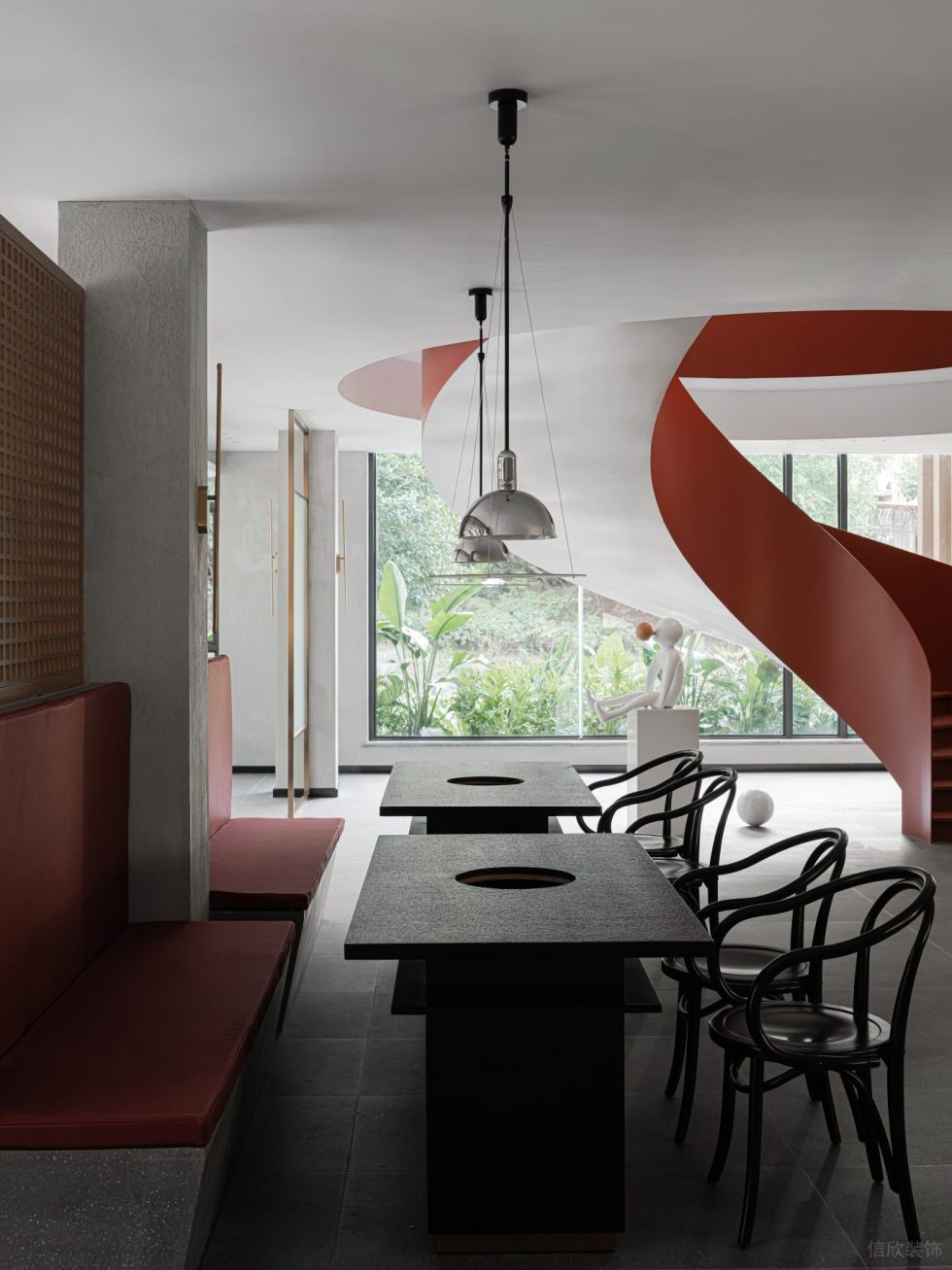 簡約中式風(fēng)中餐廳金屬吊燈裝修設(shè)計(jì)