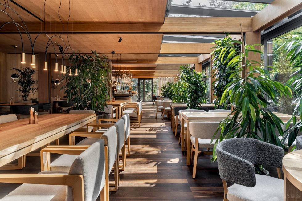 森系休閑風(fēng)西餐廳原木桌椅裝修設(shè)計