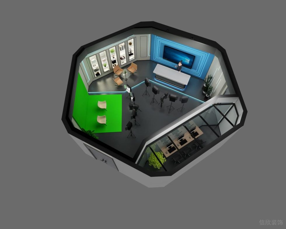 工商銀行現代風格直播間鳥瞰圖 工商銀行現代風格直播間鳥瞰圖