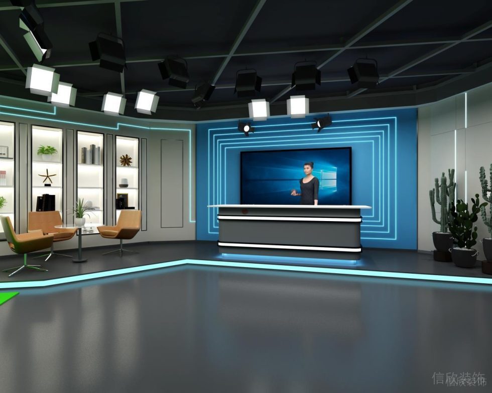 深圳福田勁松大廈工商銀行現(xiàn)代風(fēng)格直播間裝修設(shè)計(jì)實(shí)景直播區(qū)效果圖