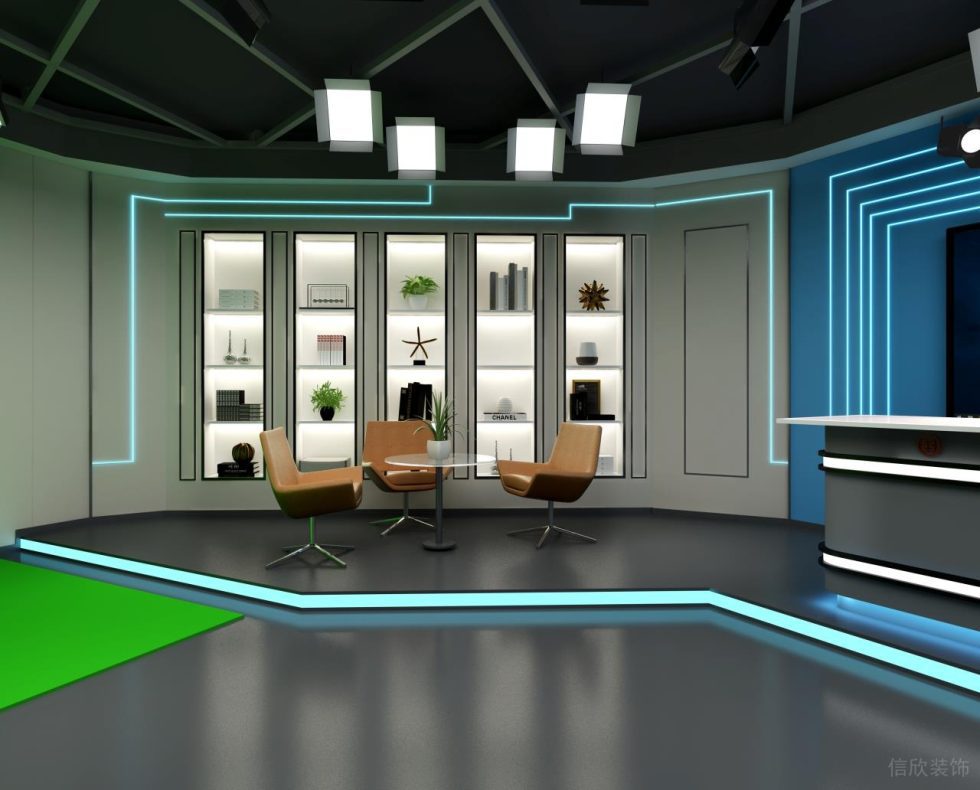 工商銀行現代風格直播間虛擬采訪區 工商銀行現代風格直播間虛擬采訪區