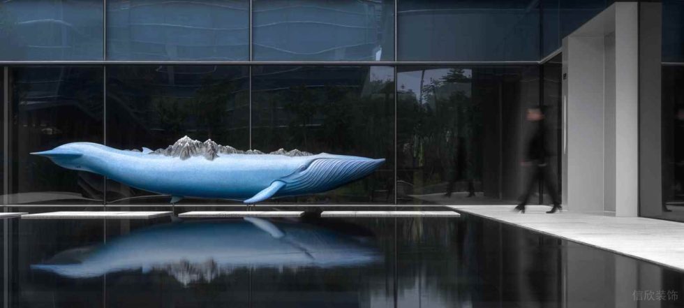 現(xiàn)代簡(jiǎn)約風(fēng)辦公室裝修方案 藍(lán)色海豚造型