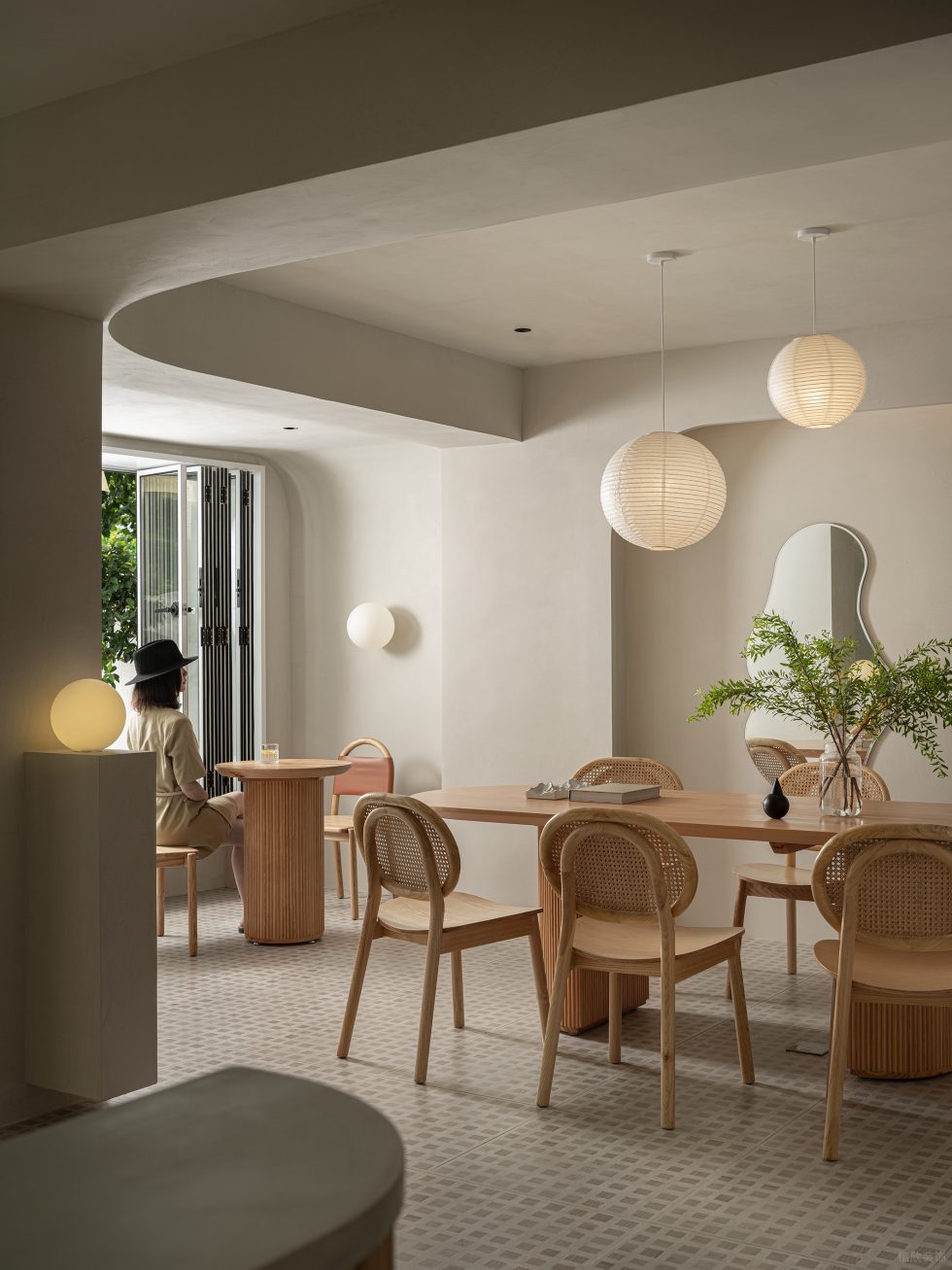 現(xiàn)代簡約風甜品站休閑就餐區(qū)裝修設計