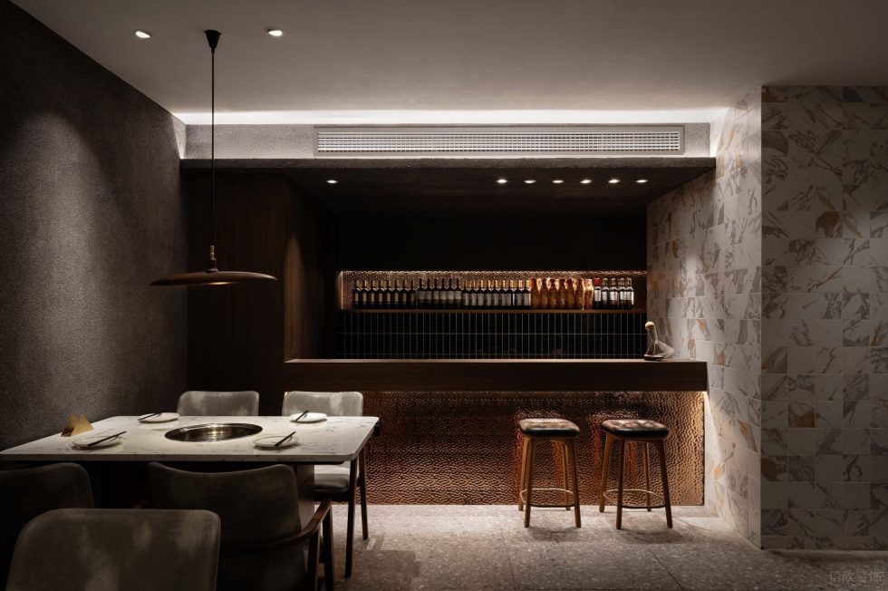 現(xiàn)代輕奢風(fēng)火鍋店精致吧臺(tái)區(qū)設(shè)計(jì)圖