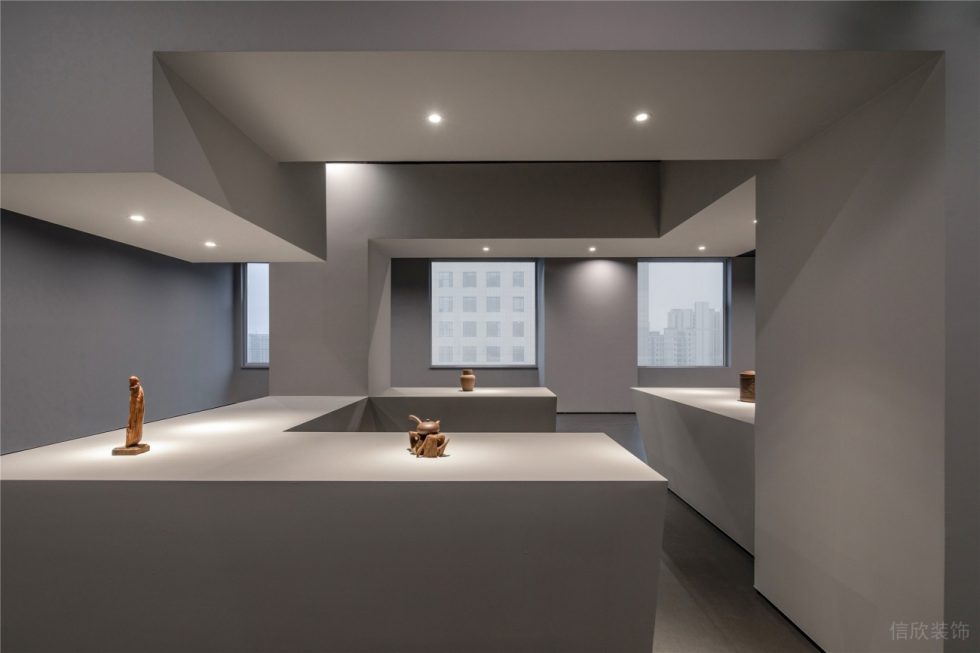 極簡中式混搭風陶瓷藝術品展廳裝修設計 陶瓷藝術品