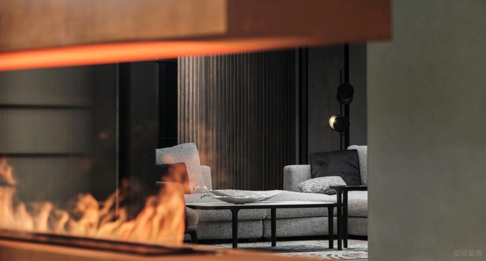 Nasca整體家具展廳裝修設(shè)計 墻面火焰造型加濕器