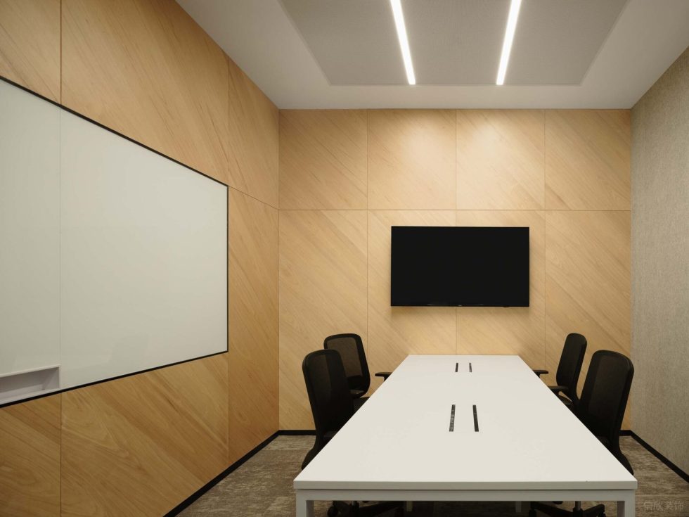 淡雅色簡約現(xiàn)代風(fēng)辦公室裝修設(shè)計淺木色洽談室