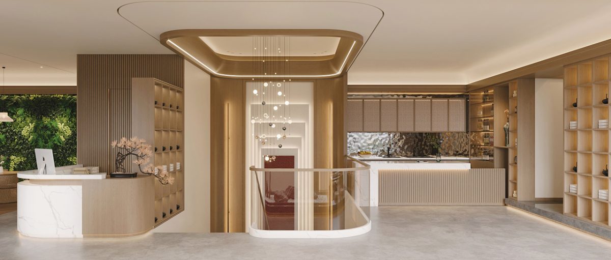 深圳福田沙尾棋牌室前臺接待區(qū)裝修設計