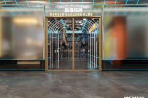 深圳羅湖布心網(wǎng)紅時(shí)尚棋牌室入口大門(mén)門(mén)面招牌裝修