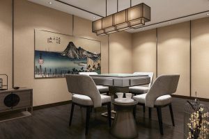 深圳南山桃源現(xiàn)代暖色棋牌室麻將房裝修設(shè)計(jì)