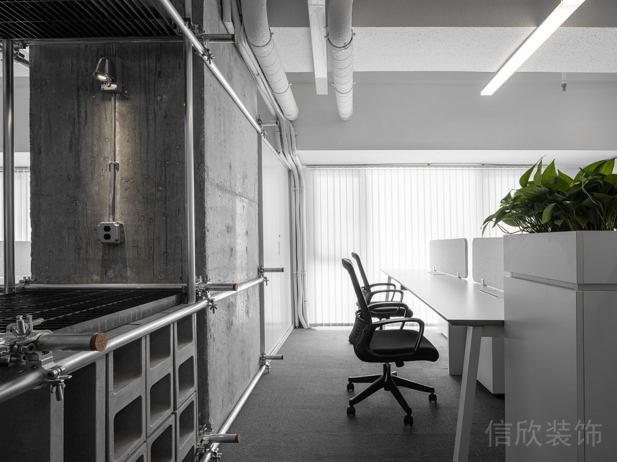 辦公門面裝修設(shè)計(jì)灰色水泥墻面