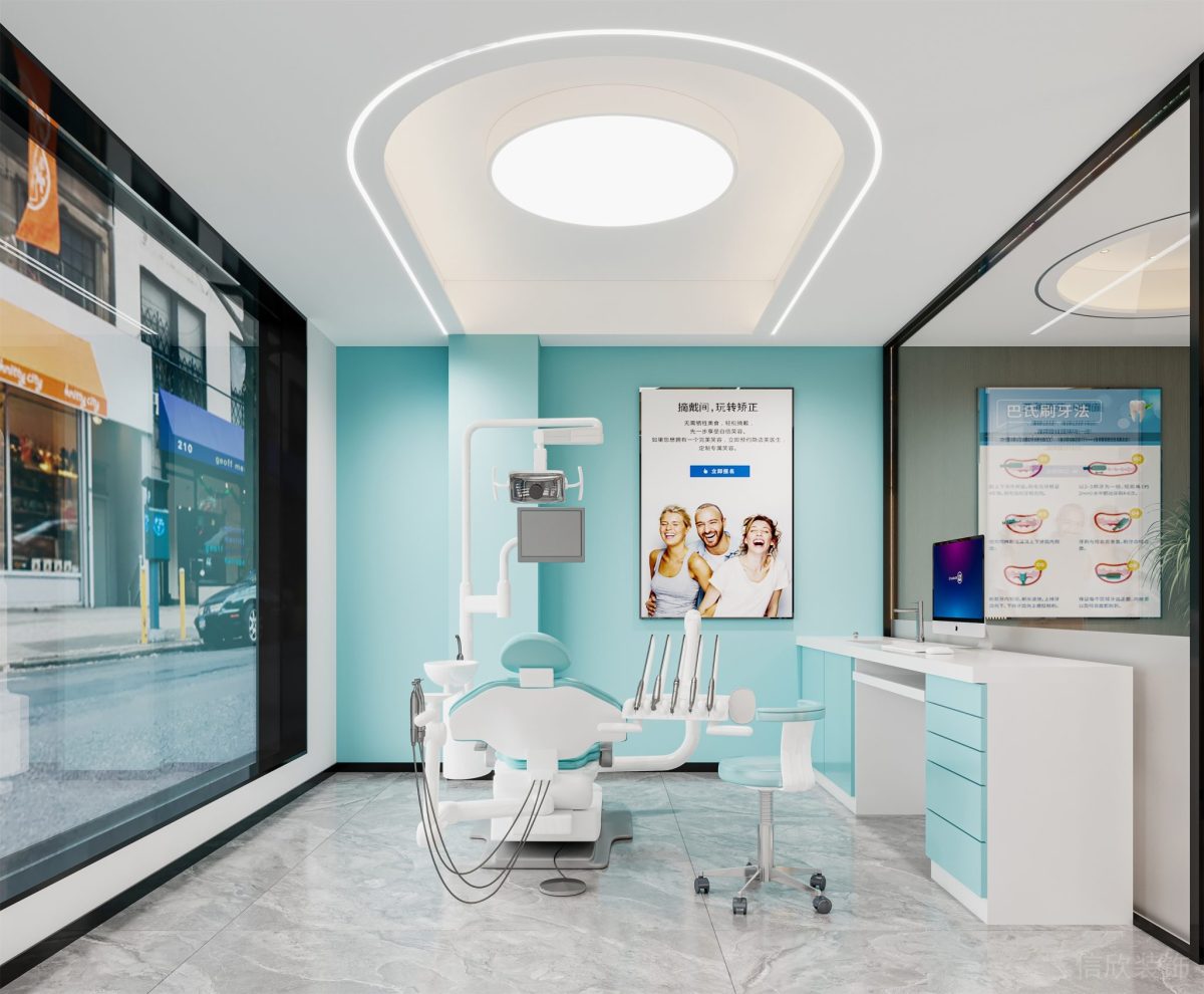 薄荷綠色私人診所亞克力光面大理石空間裝修設(shè)計