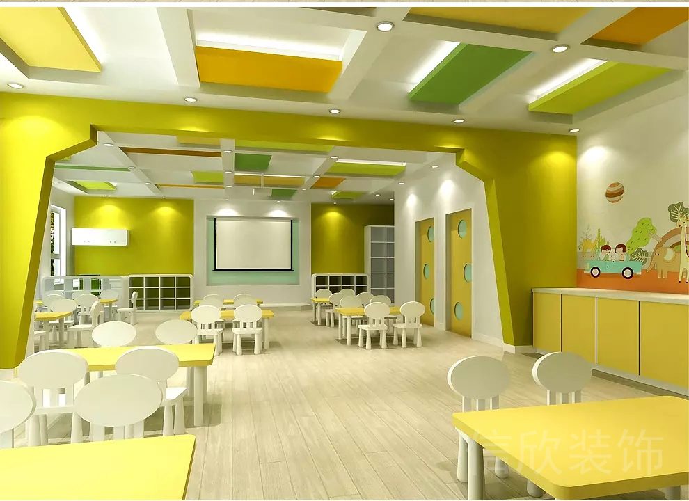 深圳市龍崗中心城檸檬黃少兒培訓(xùn)機構(gòu)幼教教室裝修設(shè)計