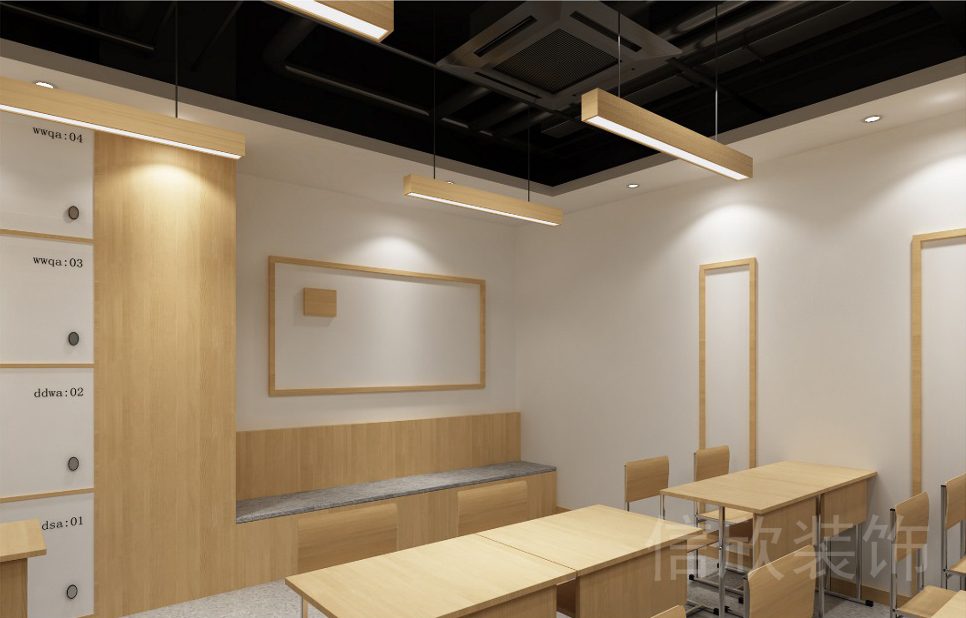 深圳市龍華區(qū)1970科技小鎮(zhèn)環(huán)保木材工作室培訓(xùn)教室教室后側(cè)旁聽學(xué)習(xí)區(qū)