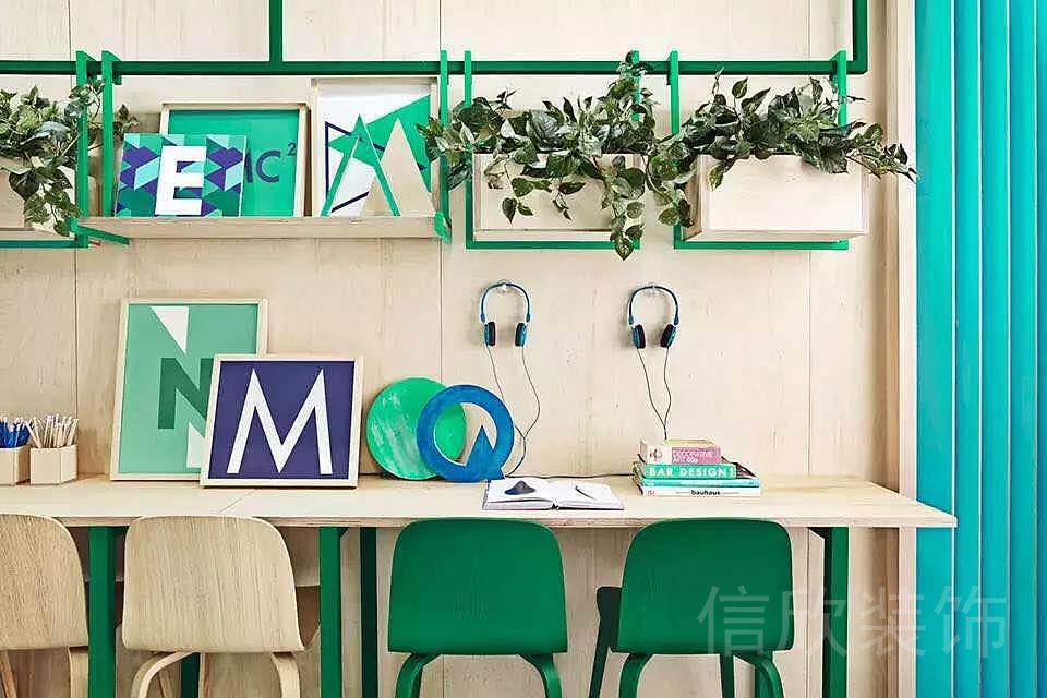 田園自然風(fēng)綠植新綠木懸掛自習(xí)區(qū)
