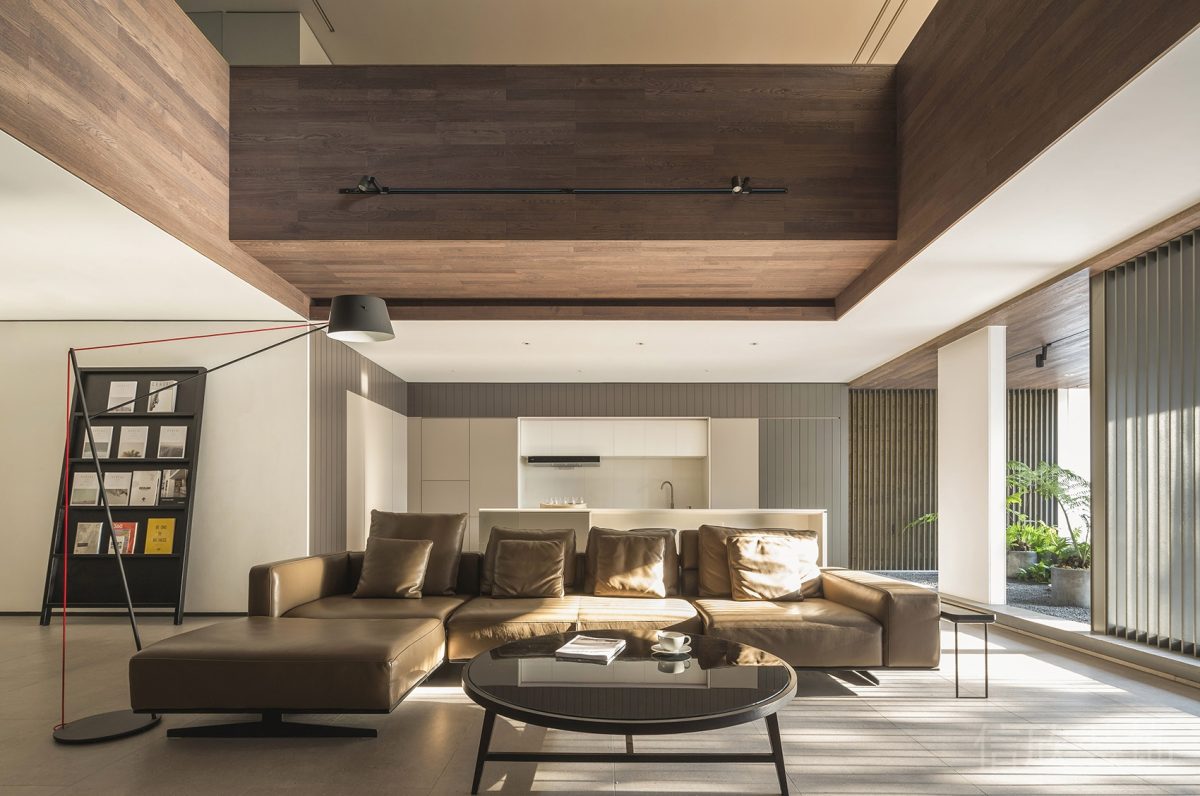 復古南洋風實木辦公室公共休息區(qū)域