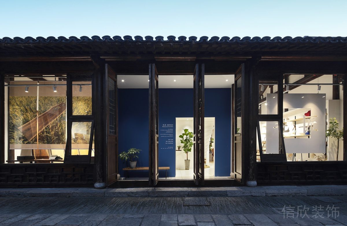 古典中式仿古木門辦公室裝修設計