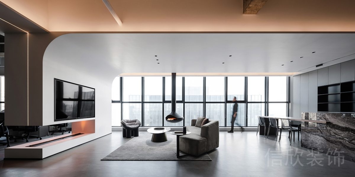 黑白灰現(xiàn)代風(fēng)格辦公空間接待區(qū)裝修設(shè)計