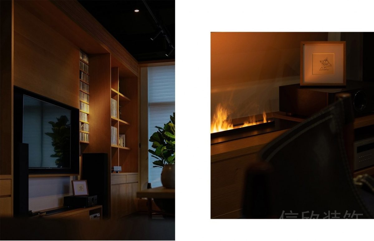 火焰式加濕器設(shè)計(jì)搭配內(nèi)嵌式儲(chǔ)物柜