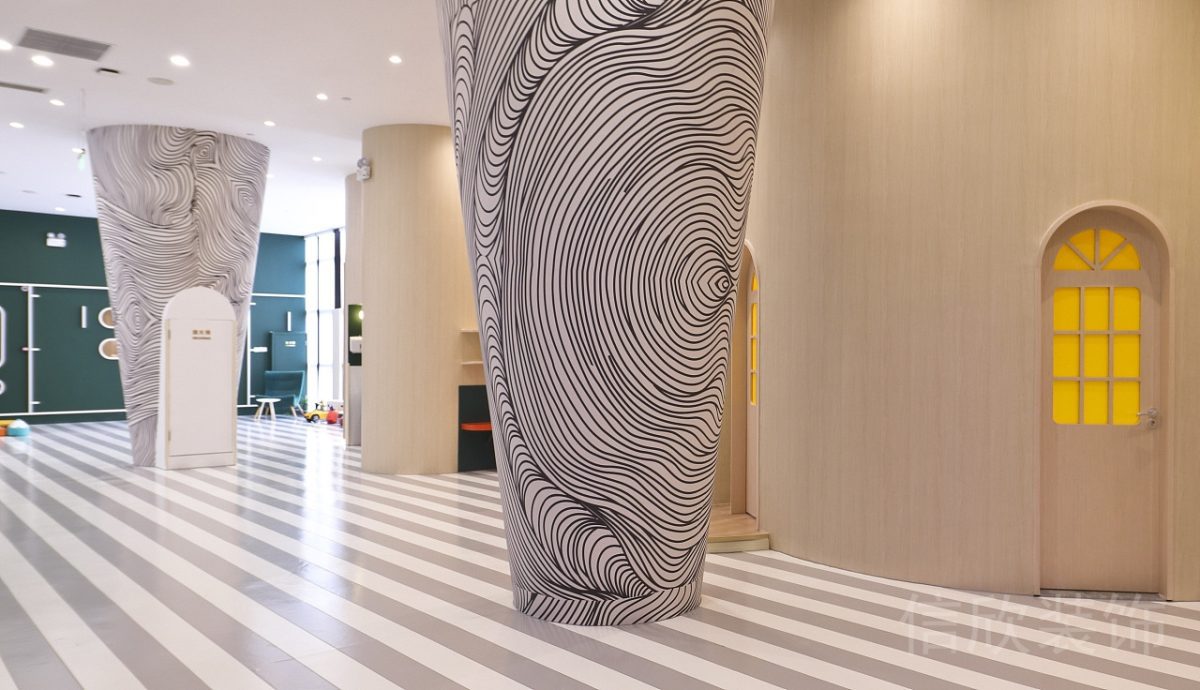 深圳市龍華區(qū)理想時代大廈同心游泳館裝修設(shè)計走廊設(shè)計