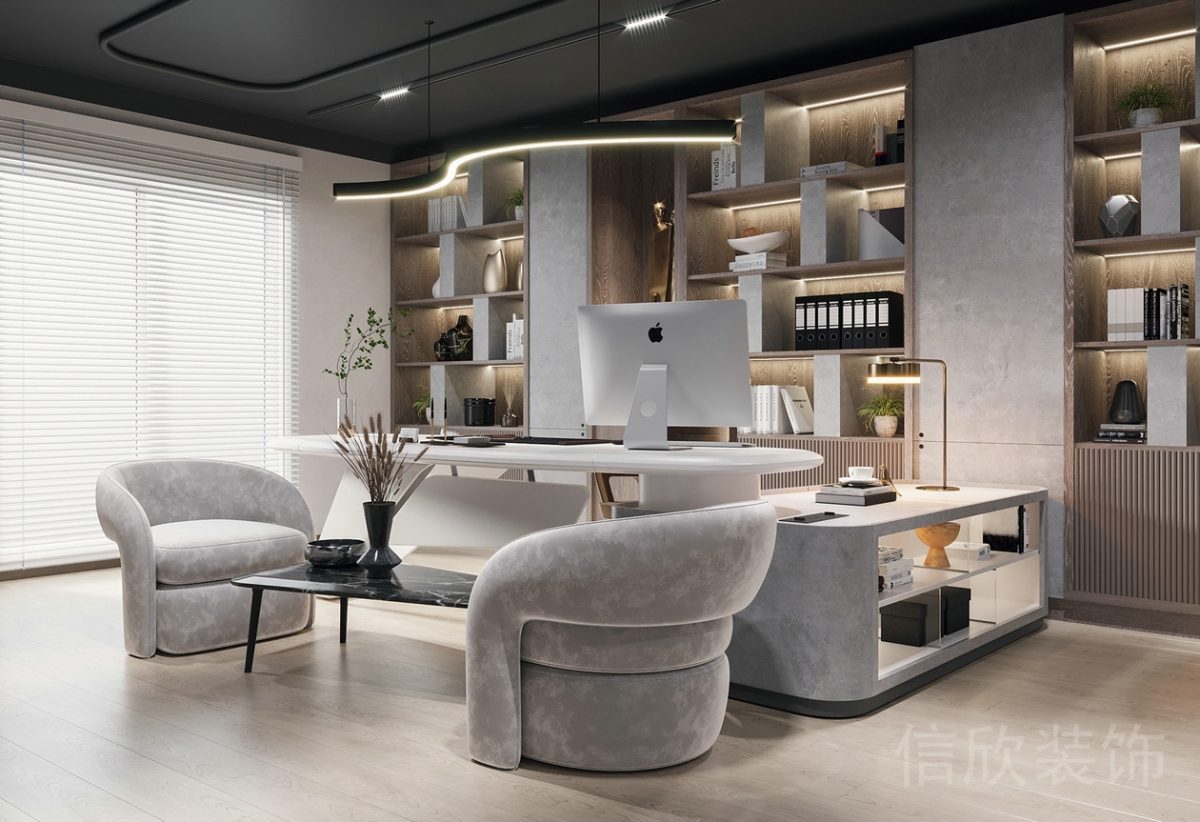 現代輕奢風格辦公空間總經理辦公室裝修設計