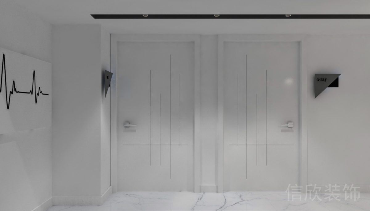 洗手間對稱設(shè)計簡約黑白裝修設(shè)計