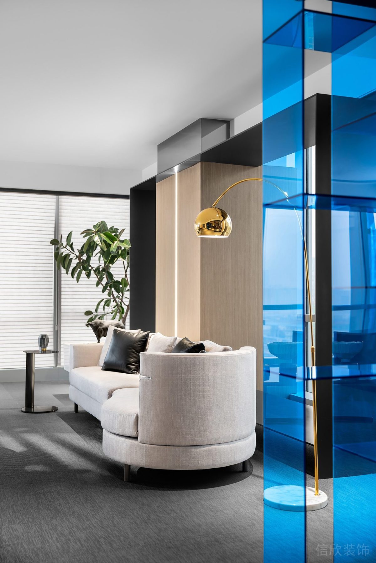 總裁辦公室布藝沙發(fā)接待處裝修設(shè)計