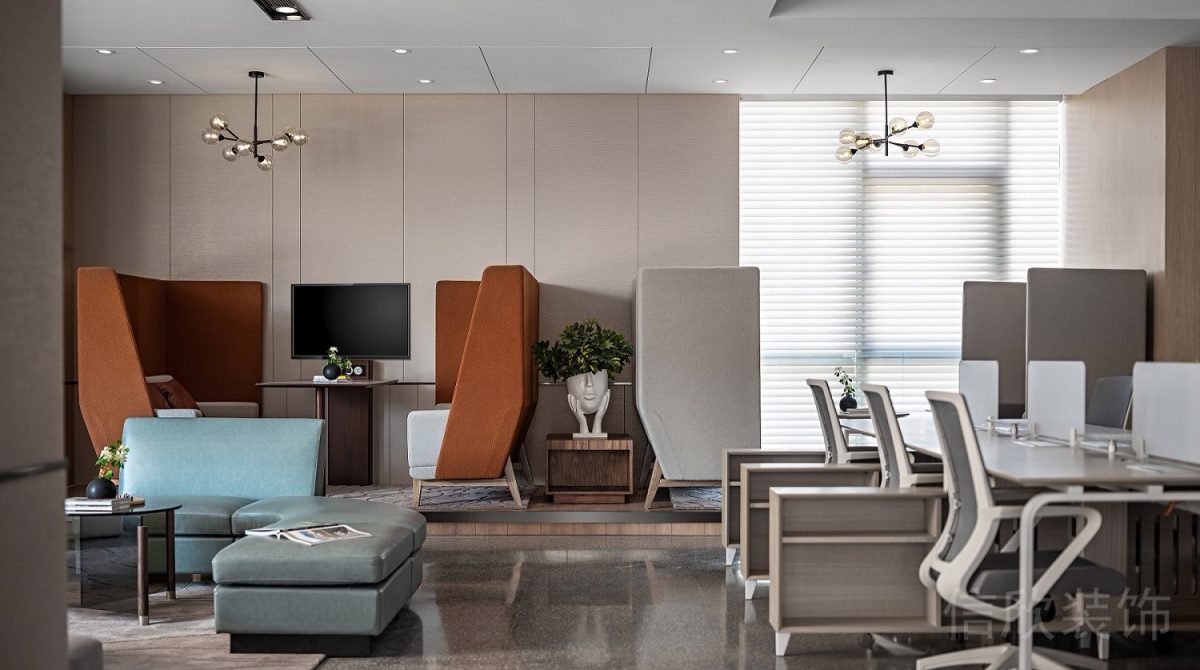 創(chuàng)意沙發(fā)隔斷空間辦公室洽談室區(qū)域簡約風(fēng)裝修