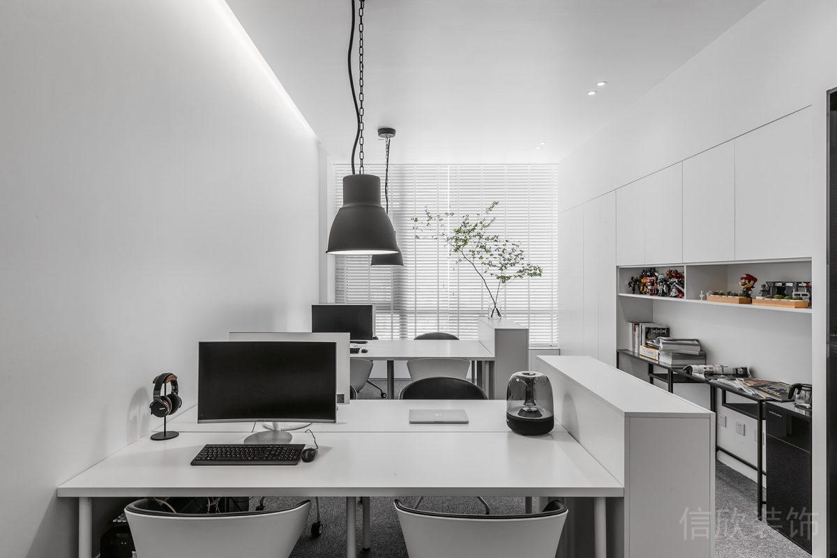 白色簡約風格辦公室辦公區(qū)裝修設(shè)計