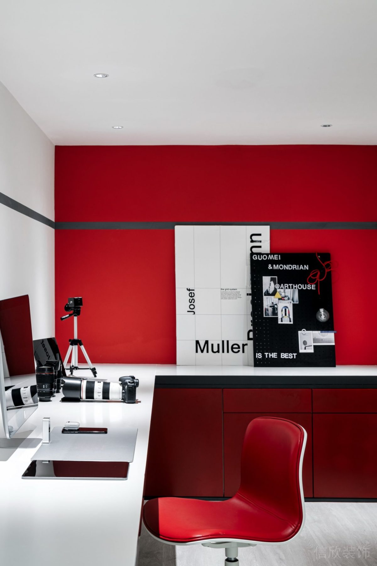 黑白極簡風辦公空間辦公室裝修設計