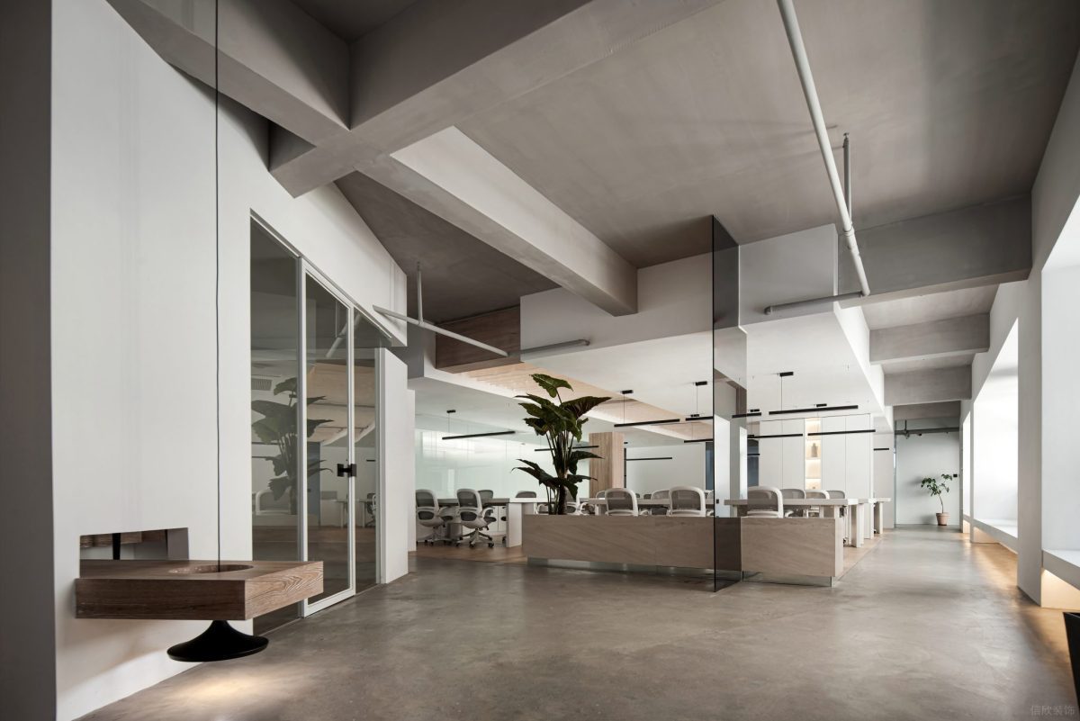 現代簡約辦公空間前廳區裝修設計