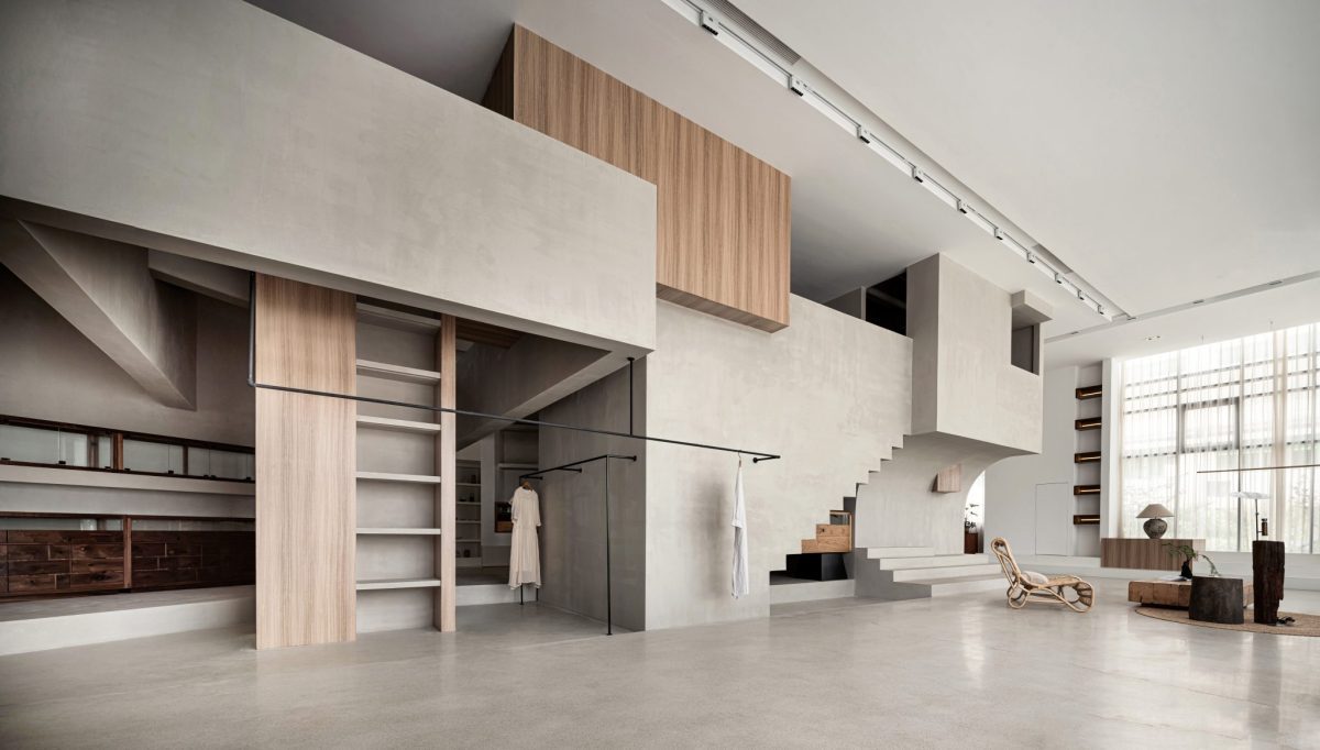 原木風(fēng)裝修設(shè)計簡約灰色辦公室過道