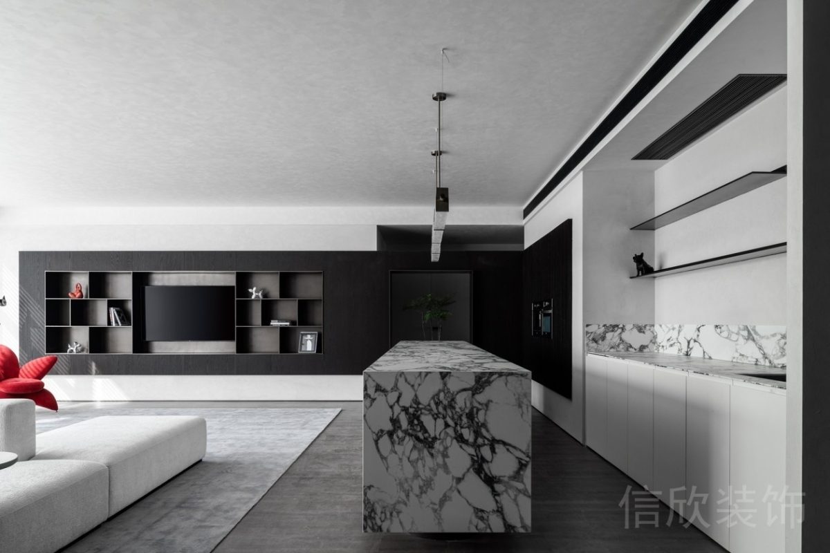 多功能裝修設(shè)計辦公室定制儲物柜效果黑白色調(diào)設(shè)計