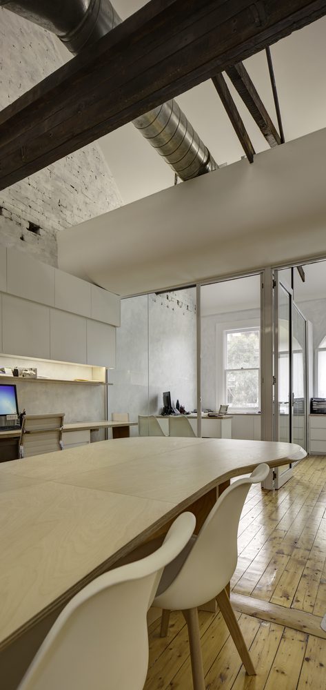 弧線設計圓角工作桌工業風裝修效果圖辦公室設計圖